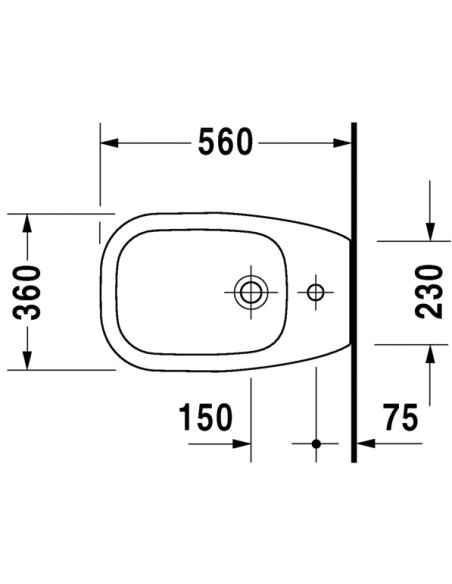 DURAVIT D-Code bidet a terra 36 x 56 cm scheda tecnica