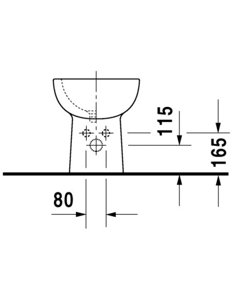 DURAVIT D-Code bidet a terra 36 x 56 cm scheda tecnica