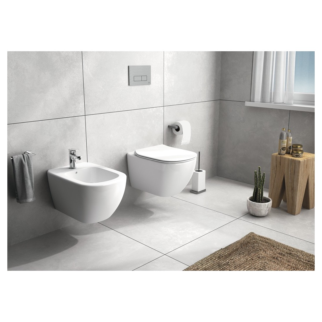 IDEAL STANDARD Tesi set bagno con vaso + bidet sospesi