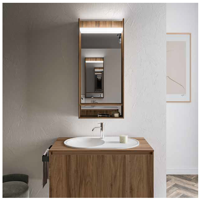 CERASA Segno mobile per bagno con lavabo e specchio