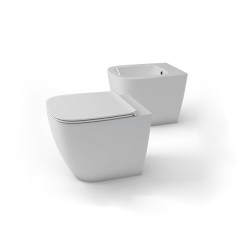 CERAMICA GLOBO Genesis Vaso terra + Bidet + Copriwater Soft 55 cm