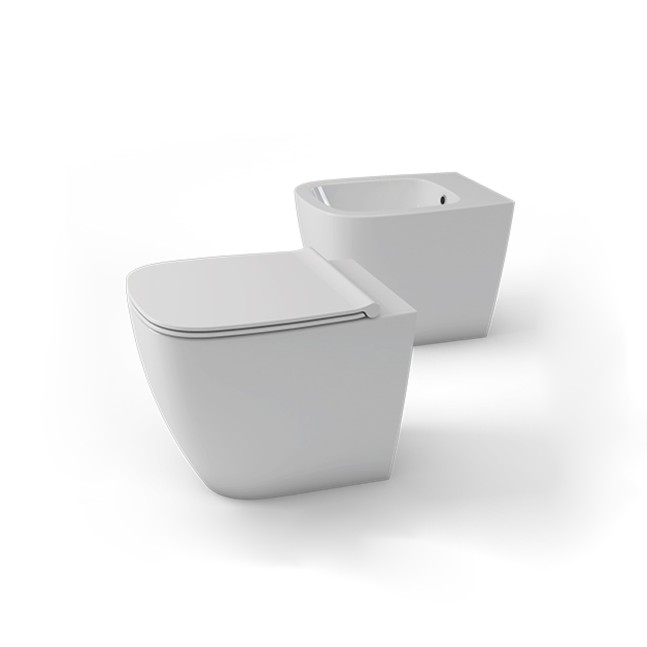 CERAMICA GLOBO Genesis Vaso terra + Bidet + Copriwater Soft 55 cm