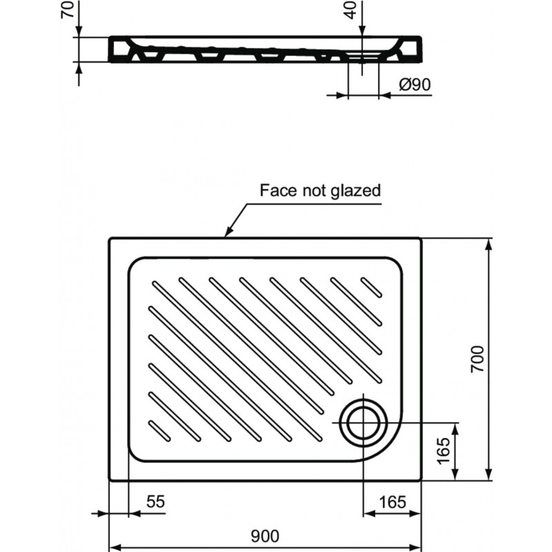 IDEAL STANDARD Eurovit piatto doccia rettangolare h 7cm