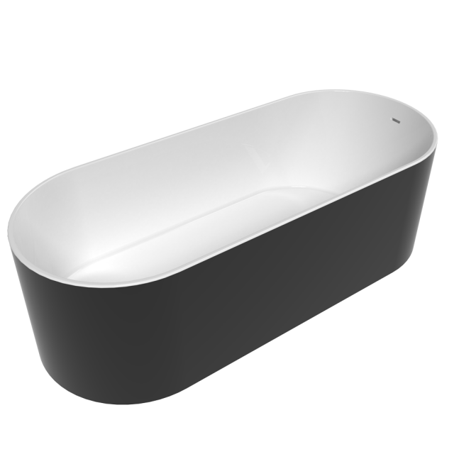 FLAMINIA Oval vasca da bagno bicolore Bianco e Nero