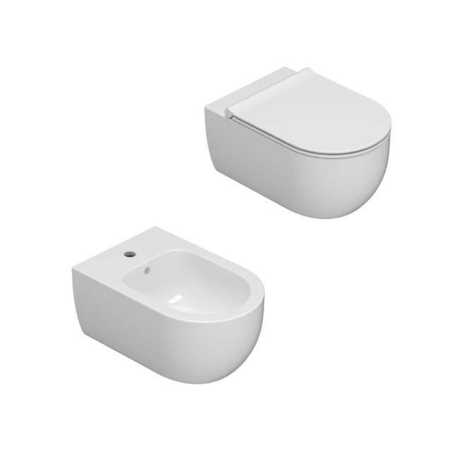 CERAMICA GLOBO Mode Vaso sospeso + Bidet + Copriwater Soft