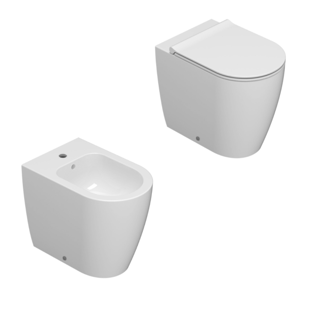 CERAMICA GLOBO Mode Vaso filo muro + Bidet + Copriwater Soft