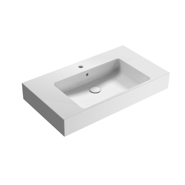 CERAMICA GLOBO Stone lavabo sospeso o da appoggio con bordo 90x50 cm