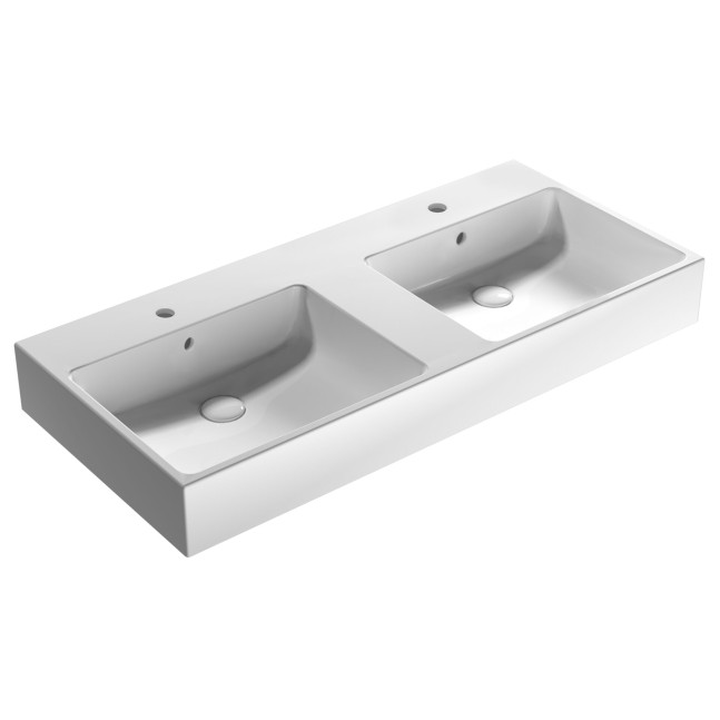 CERAMICA GLOBO Stone lavabo con doppia vasca 110x50