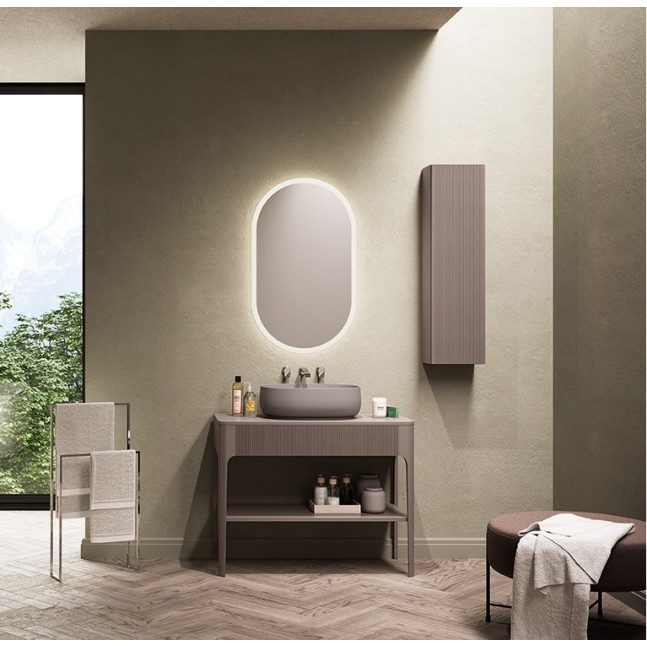 EBAN Etoile consolle bagno con top in legno e cassetto
