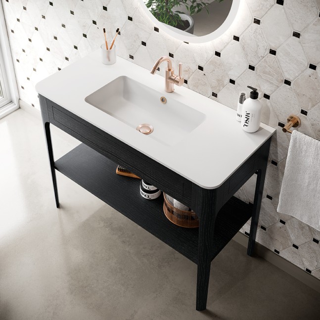 EBAN Etoile consolle bagno con top in Ocritech