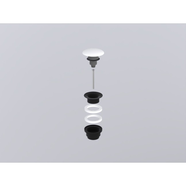 CERAMICA CIELO Piletta click clack NERO MATT e coperchio BIANCO