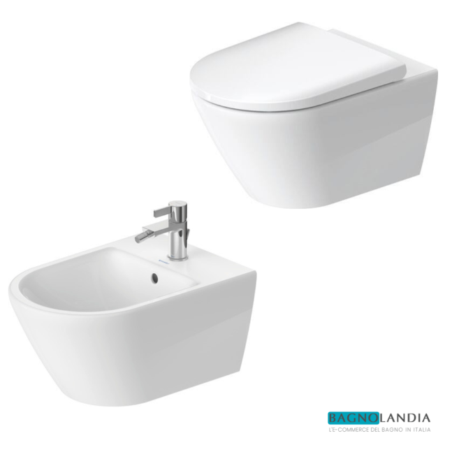 DURAVIT D-Neo pacchetto Vaso + Bidet + Copriwater SoftClose sospesi