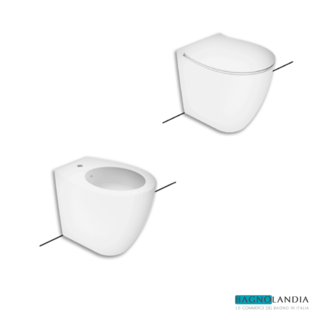 HATRIA Planeta pacchetto Vaso + Bidet + Sedile FILO MURO