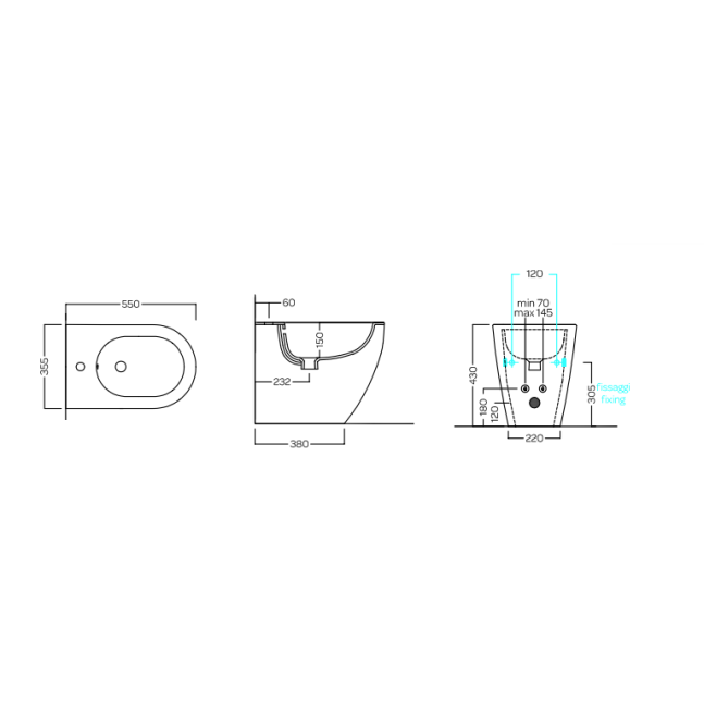HATRIA Centrica bidet a terra