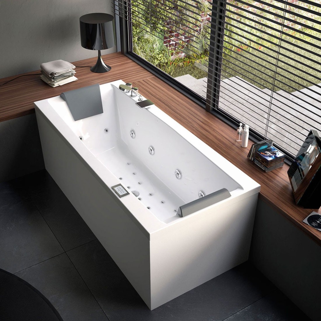 GLASS Eden vasca da incasso con idromassaggio whirlpool