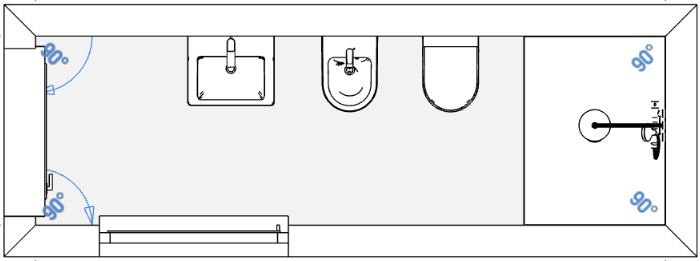 Bagno stretto e lungo planimetria